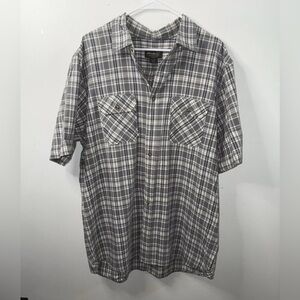 Eddie Bauer Button Up Shirt Men’s Cotton Casual Short Sleeve Plaid Outdoor